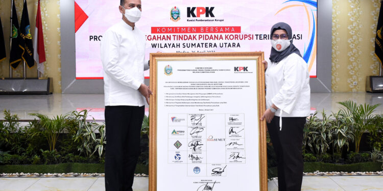 Wujudkan Tata Kelola Perusahaan yang Baik, BUMD Pemprov Sumut Menandatangani  Komitmen Bersama KPK